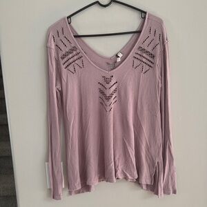 We The Free Mauve Long Sleeve Blouse